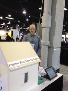 Brett Warneke and his Predictive Whole House Fan Controller display at Sensors Expo.