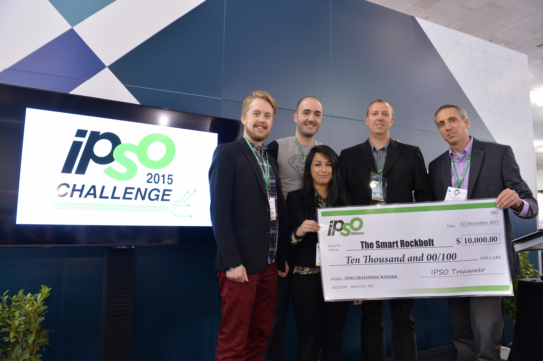 IPSO Alliance Names The Smart Rock Bolt $10,000 Winner of the 2015 CHALLENGE